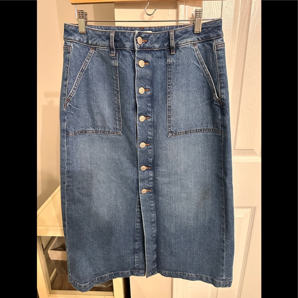 Ann Taylor Loft Midi Denim Skirt, NWT, size 4